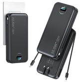 20000Mah Ultra-Portable-Charger-Power-Bank With Built In Cables&Ac Wall Plug,Pd20W Usb-C Fast Charging Cell Phone Charger Battery Pack,Led Display Travel Battery Bank For All Iphone,Samsung,Android