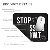 Stop Stressing Meowt Rectangular Black Mouse Pad, Funny Cat Mouse Pads For Desk, Cat Lover Desk Accessories, New Job Gifts For Intern Coworker, Cute Office Gifts For Cat Mom Friend Colleague