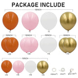 134Pcs Fall Balloon Arch Kit Pink Orange White Gold for Baby Shower Birthday Wedding
