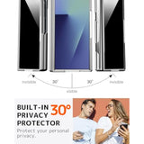 For Z Fold 7 Case With S Pen Holder & Stylus And Kickstand, Built-In Privacy Screen Protector Flat Hinge For Samsung Galaxy Z Fold 7 Case, Galaxy Fold7 Phone Cover With S Pen Slot - Clear Silver