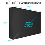 Waterproof Outdoor TV Covers for 55 to 58 inches Outside TV, 600D Thick Fabric TV Screen Protector Cover with Remote Control Pocket - Size 55''W x