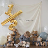 32" gold 1/2 birthday foil balloon for baby half-birthday décor and milestone photoshoots
