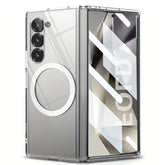 For Galaxy Z Fold 7 Case Compatible With Magsafe, Built-In 9H Tempered Glass Screen Protector Anti-Yellowing Slim Thin Phone Cover Strong Magnetic Case For Samsung Galaxy Z Fold7 (Clear)