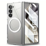 For Galaxy Z Fold 7 Case Compatible With Magsafe, Built-In 9H Tempered Glass Screen Protector Anti-Yellowing Slim Thin Phone Cover Strong Magnetic Case For Samsung Galaxy Z Fold7 (Clear)