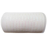 6 Inch X 30 Feet(10 Yards)- Metallic Deco Poly Mesh Ribbon(White)