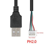 USB to PH2.0 Cable, PH2.0 Female to USB 2.0 Male to 4 pin Data Cable 30cm/12 Inch