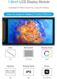 1.9Inch Lcd Display Module Ips Screen 170X320 Resolution 262K Display Colors Embedded St7789V2 Driver Chip 3.3V / 5V Spi Interface Compatible With Raspberry Pi/With Arduino/Stm32