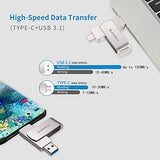 128Gb Flash Drive Usb Type C Both 3.1 Tech - 2 In 1 Dual Drive Memory Stick High Speed Otg Compatible For Android Smartphone Computer, Mac Book, Chromebook