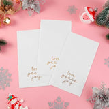 100 Pack Christmas Paper Napkins 4.38'' X 7.88'' Joy Peace Love Disposable White Decorative Table Napkin For New Year Winter Dinner Merry Christmas Holiday Xmas Decor Party Supplies Golden White