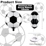 12 Pcs 18 Inch Soccer Balloons Soccer Theme Party Decorations Sports Mylar Balloon For Sports Graduation Birthday Party Decorations