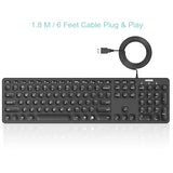Backlit Usb Wired Full Size Keyboard With Media Hotkey For Pc And Laptop