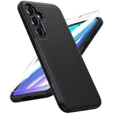 For Samsung Galaxy A35-5G Case: Dual Layer Protective Heavy Duty Cell Phone Cover Shockproof Rugged With Non Slip Textured Back - Protection Bumper Tough - 2024, 6.6 Inch Black