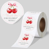 500 Pcs 2 Inch Thank You Cherry Bow Stickers Sweet Cherry Birthday Party Favors Labels Thank You For Celebrating With Us Decoration Stickers For Birthday Bridal Shower Anniversary