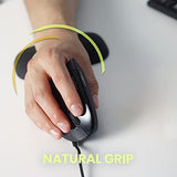 Perimice-513 Wired Ergonomic Vertical Mouse - 6 Buttons With 1000/1600/3200/6400 Dpi - Right-Handed Design - Wired Usb 5.9Ft Cable - Black