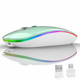 Led Wireless Mouse, G12 Slim Rechargeable Wireless Silent Mouse, 2.4G Portable