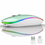 Led Wireless Mouse, G12 Slim Rechargeable Wireless Silent Mouse, 2.4G Portable
