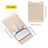 Slim Pu Leather 13 13.6 Inch Laptop Sleeve Protective Case With Mouse Pad For Macbook Air/Pro 13 M4/M3/M2/M1 Hp Lenovo Dell Asus Samsung Briefcase Carrying Laptop Bag (Apricot, 13 Inch)