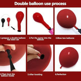 Black & Burgundy Double-Stuffed Balloon Garland Kit for Gothic, Halloween and Vampire Parties