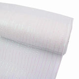 6 Inch X 30 Feet(10 Yards)- Metallic Deco Poly Mesh Ribbon(White)