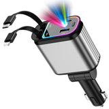 Fast Car Charger With Starlight, 4 In 1 Retractable Car Charger, 69W Usb C Adapter, Cars Accessories With Starlight Roof, 2 Usb Ports Phone Cars Chargers Compatible With Iphone 16 15 14 And Android