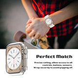 2 Pack Hard Pc Case For Apple Watch Series 9 Series 8/7 45Mm Screen Protector, Tempered Glass Film Hard Bumper Anti-Scratch Hd Ultra-Thin Protective Cover For Iwatch Series 9/8/7 45Mm, Clear