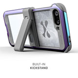 Ghostek Atomic Slim Galaxy Z Flip 6 Case with Built-in Kickstand, Clear Back and Aluminum Metal Bumper Premium Protective Phone Cover Designed for 2024 Samsung Galaxy Z Flip6 (6.7") (Prismatic)