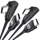 Usb C To Usb C Cable 100W 15Ft(2 Pack), Right Angle Usb 3.2 Gen2X2 20Gbps Data