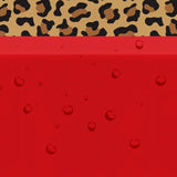 Cheetah Print Leopard Party Decorations Tablecloth, 3Pcs Disposable Red And Leopard Birthday Party Supplies Table Cover Printed Table Runner, For Birthday Bridal Shower Wedding, 55In X 86In