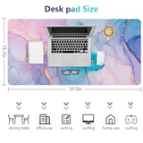Desk Mat, Desk Pad Dual Leather Sided Desktop Mat For Office And Home,Desk Organization And Accessories Ideal For Large Mouse Pad And Desk Mats On Top Of Desks (Blue Pink Marble 31.5"X 15.7")