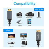 90° Degree Coiled Mini Hdmi To Hdmi Cable, Right Angled Mini Hdmi To Hdmi Coil