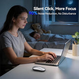 Bluetooth Wireless Mouse, Bt5.0/3.0 & 2.4Ghz Rechargeable Computer Mouse, Silent Mice,4000Dpi Portable Usb Mice For Laptop, Macbook Pro/Air,Ipad(Silver)