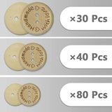 150Pcs Craft Sewing Button 2 Holes Handmade With Love Round Wooden But
