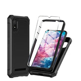 For Cloud Mobile Stratus C8 Phone Case With Tempered Glass Screen Protector,Slim Soft Silicone Full-Body Protective Cover (Cloud Mobile Stratus C8,Black)