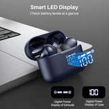 T20 Wireless Earbuds Bluetooth Headphones 48.5 Hrs Playtime with LED Digital Display, IPX8 Waterproof, Dual Mic Call Noise Cancelling 10mm Broad