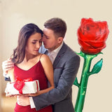 , Giant Red Rose Balloons - 59 Inch, Pack Of 2 | Rose Foil Balloons, Valentines Day Decorations | Flower Balloon | Proposal Decorations | Happy Anniversary Decoration