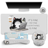 Cat Ergonomic Mouse Pad With Wrist Rest Desk Mat Sets Accessories, Cute Mouse Pads For Desk, Gaming Mouse Pad Wrist Support, Keyboard Mat Wrist Rest Cup Coaster Funny Office Desk Accessories