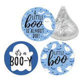 Purple A Little Boo Is Almost Due Girl Baby Shower Chocolate Kisses Party Favor Candy Stickers - Halloween Baby Shower, 108 Count