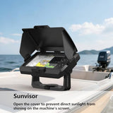 Protective Sun Visor Shield Cover for Garmin Striker Vivid 5cv and Garmin Striker 5cv, ABS Foldable Weather Protection Screen Cover (Black)