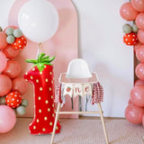 40 Inch Strawberry Number 1 Balloon, Berry First Birthday Décor for Baby Girls