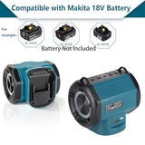 Portable Bluetooth Speaker Compatible with Makita 18V(Battery NOT Included) Wireless BT5.3 and USB Audio Source, TWS Pairing, Multicolored Lights,