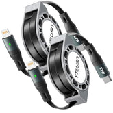 Retractable Usb Type C Lightning Cable 4Ft 2Pack, Colide Iphone Charger Fast Charging Cable For Car Mini Usbc Iphone Cord For Iphone 14/13/12/11/Xs/X/Xr/8/7/6S/6/5S Plus Series/Se/Ipad And Carplay