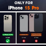 Case for iPhone 15 Pro 5G 6.1", Genuine Leather Wallet Flip Cover RFID Blocking Card Slots Magnetic Closure Shock-Absorbent Case Compatible with