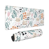 Cats And Florals Large Gaming Mouse Pad 31.5X11.8 Inches - Non-Slip Waterproof Rubber Base, Stitched Edges Extended Desk Mousepad For Office, Work, Home, Gaming, Laptop & Keyboard