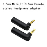 3.5Mm Angle Male To Female Audio Adapter, 90 Degree Right Angle Gold-Plated Trs Stereo Jack Plug Aux Connector Compatible With Headset, Tablets, Mp3 Players, Speakers(2 Pack)