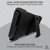 Shield Iphone 15 Pro Max Case - Compatible With Magsafe - 21Ft Military-Grade Drop Protection - Rugged Iphone 15 Pro Max Phone Case With Belt Clip Holster - Brushed Aluminum