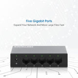 Intellinet 5-Port Gigabit Ethernet Network Switch, Ethernet Splitter - Unmanaged | Plug & Play | Auto Traffic Optimization | Fanless Metal Housing - For Computer Networking Hub, Desktop 530378