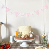 One Silly Goose Birthday Banner Pink Gingham Bunting for 1st Birthday & Shower