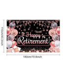 Happy Retirement Banner for Women (Rose Gold, 70.8x43.3 inch)