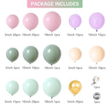 Fairy Wonderland Balloon Arch Garland Kit,160Pcs Pink Purple Blue Dusty Green Gold Balloons For Girls Fairytale Spring Garden Tea Party Bride Baby Shower