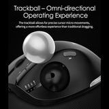 F-33 Wireless Trackball Mouse - Easy Thumb Control, Precision And Smooth Tracking, Tri-Mode Ergonomic Mouse Wirh Programmable And Adjustable Mouse Angle Compatible For Pc, Laptop - Black
